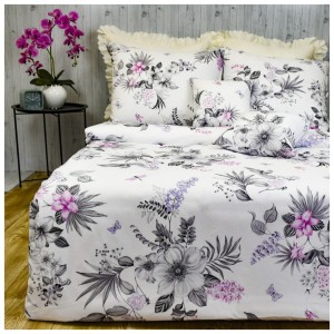 Komplet Pościeli Bawełnianej 140x200 2x70/80 Azalia