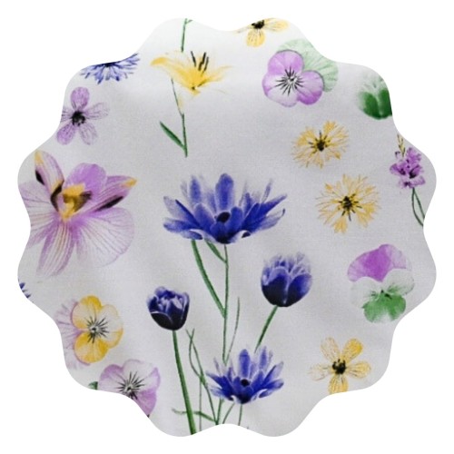 Komplet Pościeli Bawełnianej 140x200 2x70/80 Malowane Bratki Na Białym