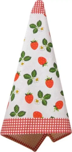 Ścierka 100% Bawełna 55x66 Grecja Truskawki Czerwona