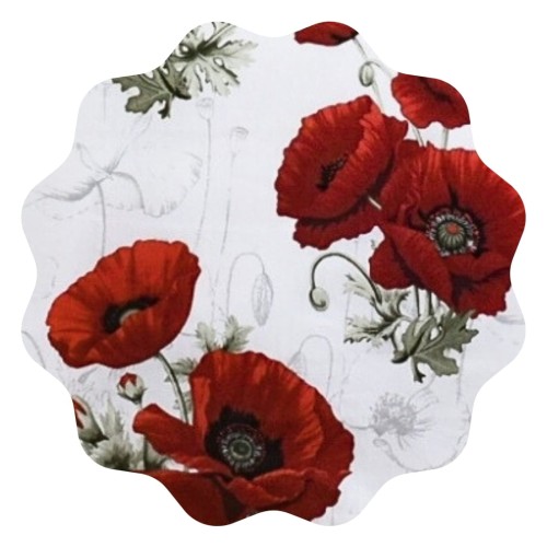 Komplet Pościeli Bawełnianej 220x200 2x70/80 Maki Krem