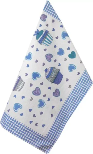 Ścierka 100% Bawełna 55x66 Grecja Muffiny Niebieska