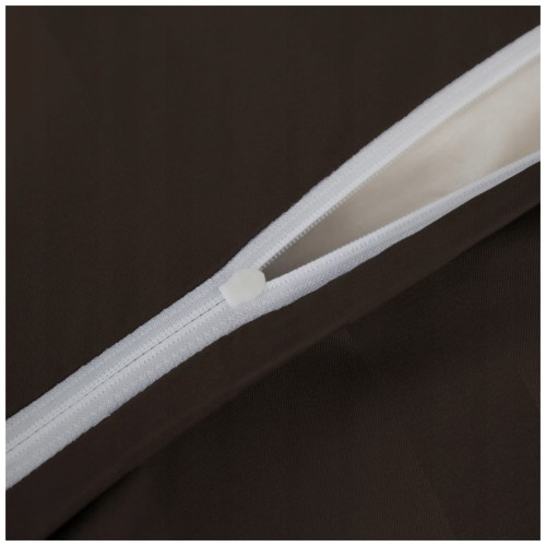 Pościel Z Lamówką 160x200 2x70x80 Brązowa Adamaszkowa Pasy