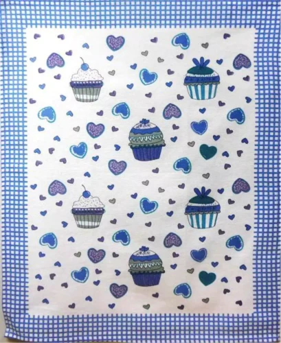 Ścierka 100% Bawełna 55x66 Grecja Muffiny Niebieska