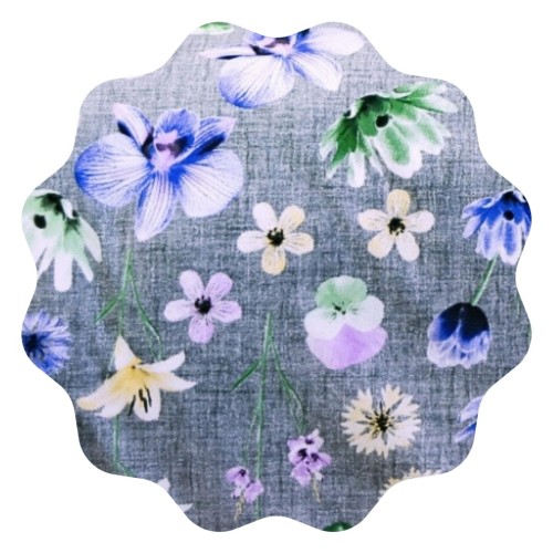 Komplet Pościeli Bawełnianej 160x200 2x70/80 Malowane Bratki Na Szarym