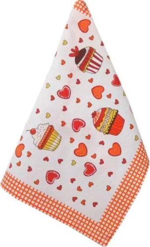 Ścierka 100% Bawełna 55x66 Grecja Muffiny Pomarańczowa