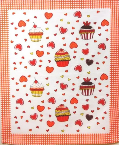 Ścierka 100% Bawełna 55x66 Grecja Muffiny Pomarańczowa