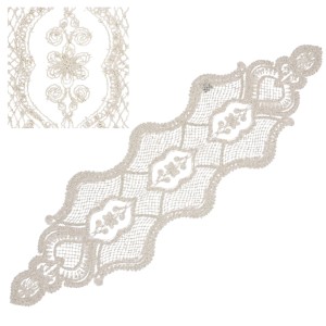 Obrus Barok 40x170 Ecru Elegancki Poliester 2410