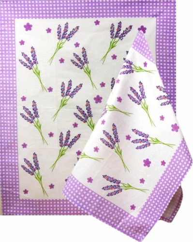 Ścierka 100% Bawełna 55x66 Grecja Lawenda Fioletowa