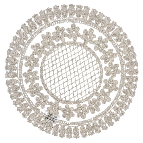 Obrus Barok 40 Koło Ecru Elegancki Poliester 2408 