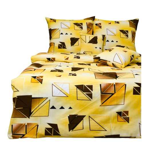 Komplet Pościeli Flanelowej 160x200 2x70/80 Szkiełka Żółte