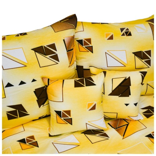 Komplet Pościeli Flanelowej 160x200 2x70/80 Szkiełka Żółte