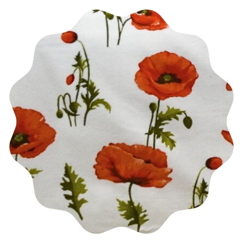 Komplet Pościeli Flanelowej 160x200 2x70/80 Maki Na Białym