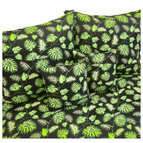 Komplet Pościeli Kora 200x220 2x70/80 Liście Palm Na Czarnym