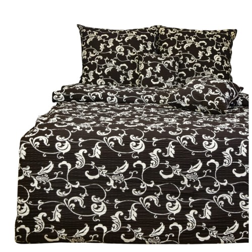 Komplet Pościeli Kora 160x200 2x70/80 Bluszcz Brąz