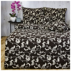 Komplet Pościeli Kora 140x200 2x70/80 Bluszcz Brąz