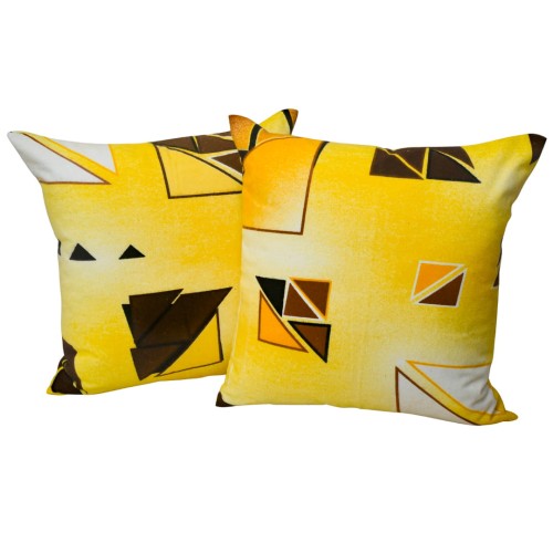 Poszewka 40x40 Flanelowa JAŚ Szkiełka Żółte