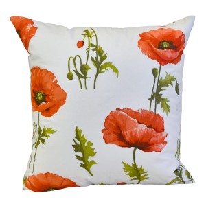 Poszewka 40x40 Bawełniana JAŚ Maki Na Białym