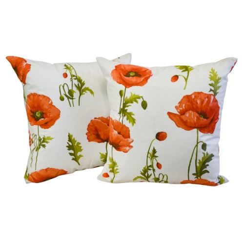 Poszewka 40x40 Bawełniana JAŚ Maki Na Białym