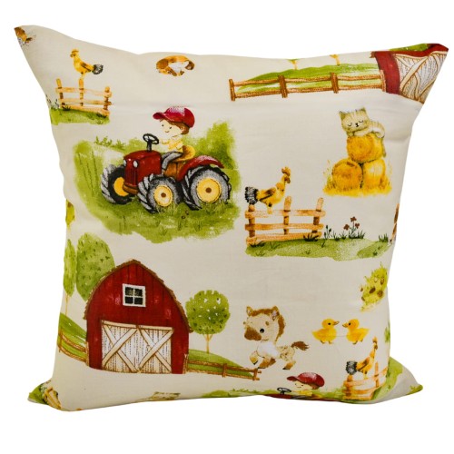 Poszewka Dziecięca 40x40 Bawełniana JAŚ Farmerski Świat Krem