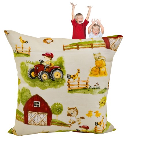 Poszewka Dziecięca 40x40 Bawełniana JAŚ Farmerski Świat Krem