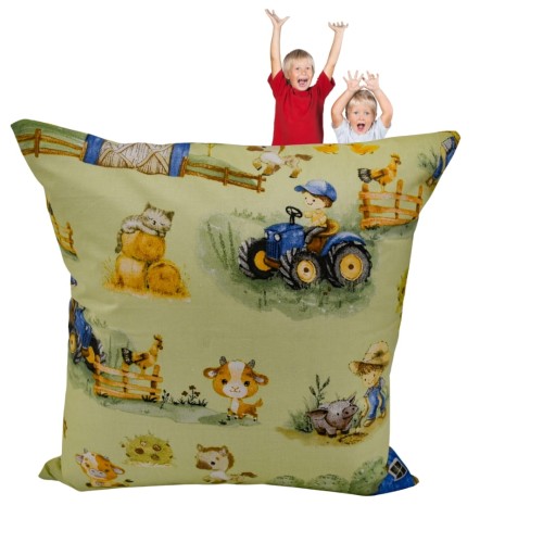 Poszewka Dziecięca 40x40 Bawełniana JAŚ Farmerski Świat Oliwka