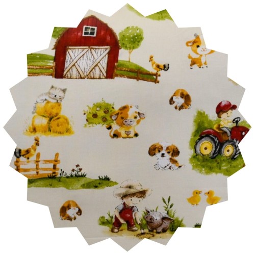 Poszewka Dziecięca 40x60 Bawełniana Farmerski Świat Krem