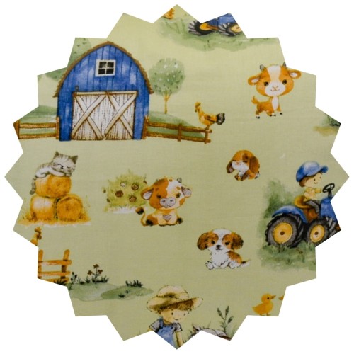 Komplet Pościeli Dziecięcej 100x160 + 40x60 Farmerski Świat Oliwka