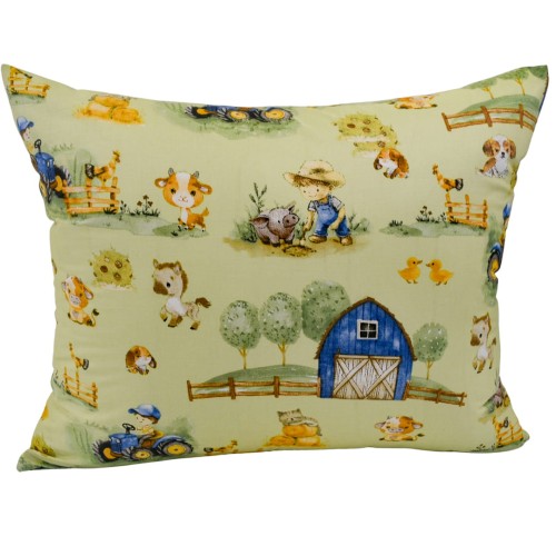 Komplet Pościeli Dziecięcej 100x135 + 40x60 Farmerski Świat Oliwka