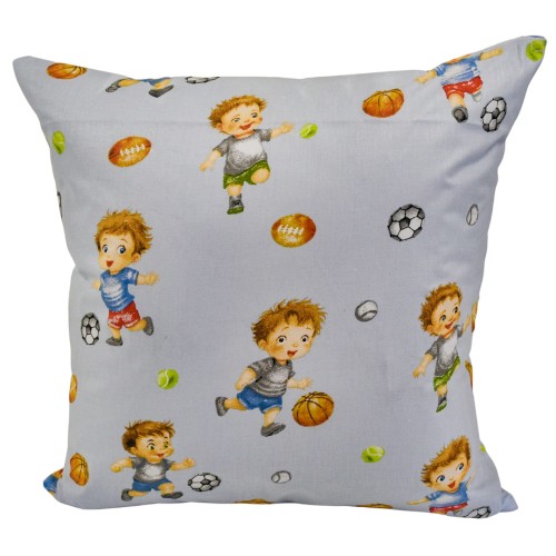 Poszewka Dziecięca 40x40 Bawełniana JAŚ Piłkarzyki Błękit
