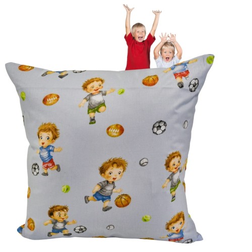 Poszewka Dziecięca 40x40 Bawełniana JAŚ Piłkarzyki Błękit