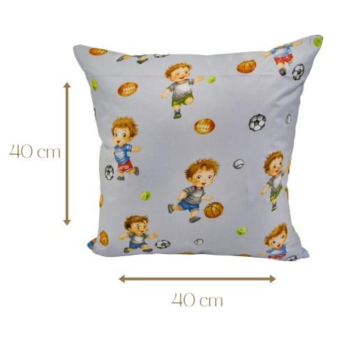 Poszewka Dziecięca 40x40 Bawełniana JAŚ Piłkarzyki Błękit