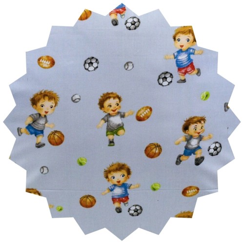 Komplet Pościeli Dziecięcej 100x135 + 40x60 Piłkarzyki Błękit