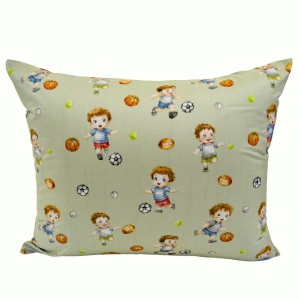 Poszewka Dziecięca 50x60 Bawełniana Piłkarzyki Oliwka