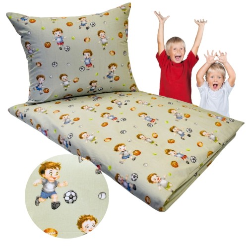 Komplet Pościeli Dziecięcej 120x160 + 50x70 Piłkarzyki Oliwka