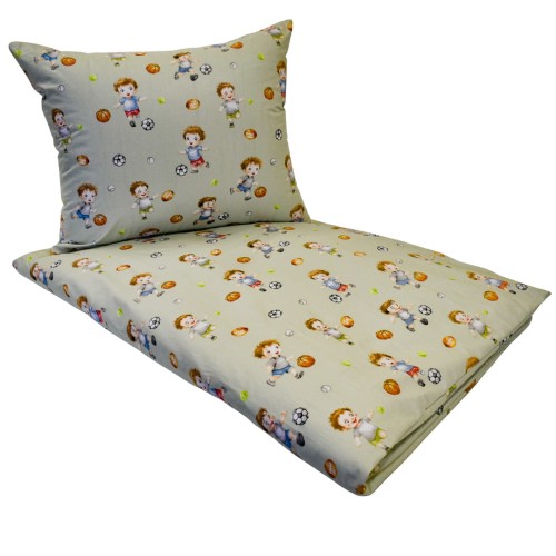 Komplet Pościeli Dziecięcej 100x160 + 50x70 Piłkarzyki Oliwka