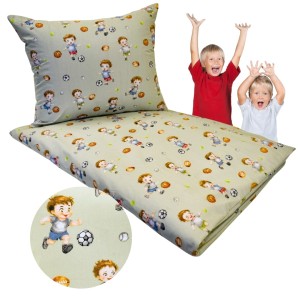 Komplet Pościeli Dziecięcej 90x120 + 50x60 Piłkarzyki Oliwka