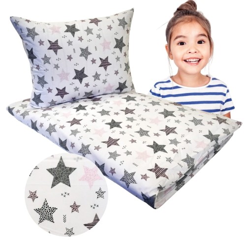 Komplet Pościeli Dziecięcej 100x135 + 50x60 Magia Gwiazd Róż