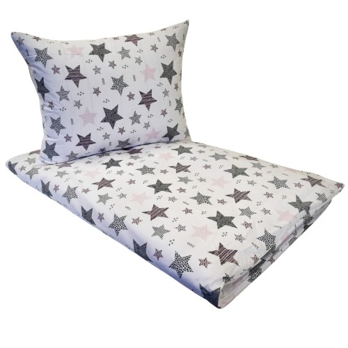 Komplet Pościeli Dziecięcej 120x160 + 50x70 Magia Gwiazd Róż