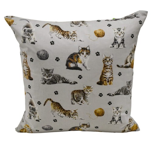 Poszewka Dziecięca 40x40 Bawełniana JAŚ Kotki Łapki Szare