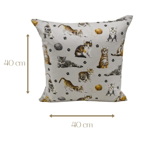 Poszewka Dziecięca 40x40 Bawełniana JAŚ Kotki Łapki Szare