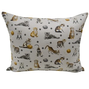 Poszewka Dziecięca 40x60 Bawełniana Kotki Łapki Szare