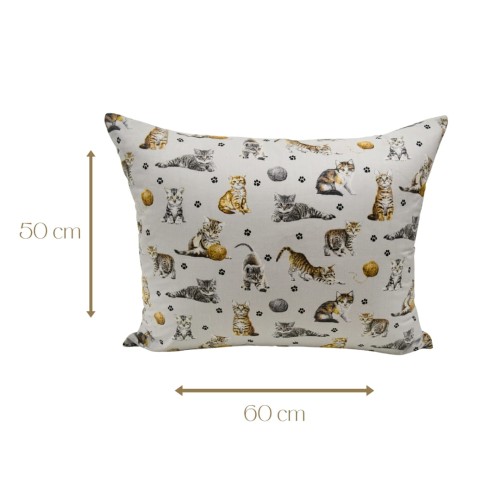 Poszewka Dziecięca 50x60 Bawełniana Kotki Łapki Szare