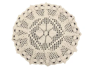 Obrus Szydełkowy Bawełna 30x30 Koło Ecru