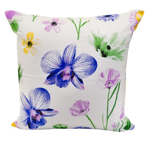 Poszewka Dziecięca 40x40 Bawełniana JAŚ Malowane Bratki Na Białym