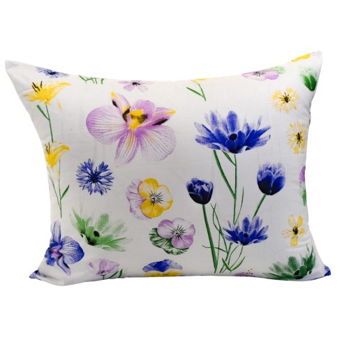 Poszewka Dziecięca 50x70 Bawełniana Malowane Bratki Na Białym