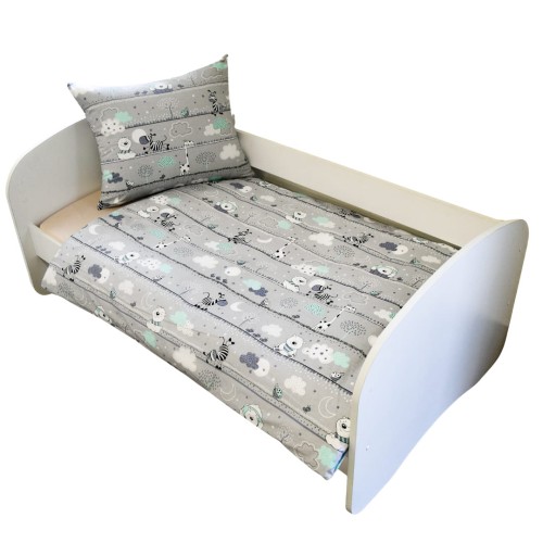 Komplet Pościeli Dziecięcej 100x135 + 40x60 Misie Zdzisie Seledyn