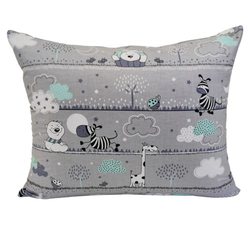 Komplet Pościeli Dziecięcej 100x160 + 40x60 Misie Zdzisie Seledyn