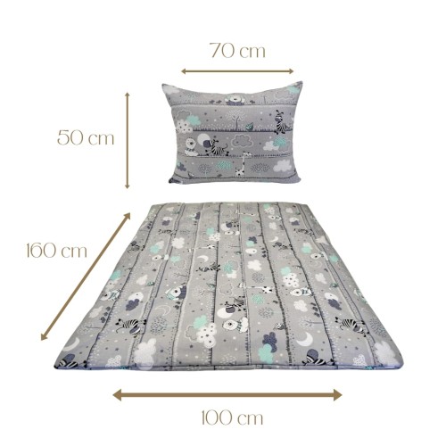 Komplet Pościeli Dziecięcej 100x160 + 50x70 Misie Zdzisie Seledyn