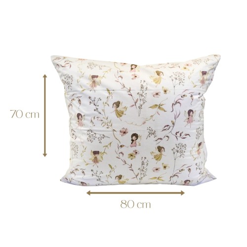 Poszewka Dziecięca 70x80 Bawełniana Wróżki Biel