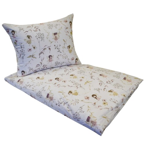Komplet Pościeli Dziecięcej 100x135 + 40x60 Wróżki Biel